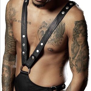 Men’s Large Faux Leather Harness